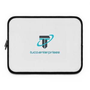 Tuco.Enterprises Logo Laptop Sleeve — Slim Tech Sleeve with Teal Orbit Logo