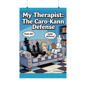 Chess Poster — "My Therapist: The Caro-Kann Defense" Matte Vertical Wall Art